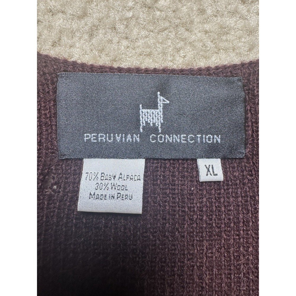 Peruvian Connection 100% Alpaca Striped Sweater Vest Sleeveless XL FLAW - Picture 4 of 5